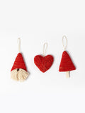 Too Much Red Ornaments 3pcs Contrast Living