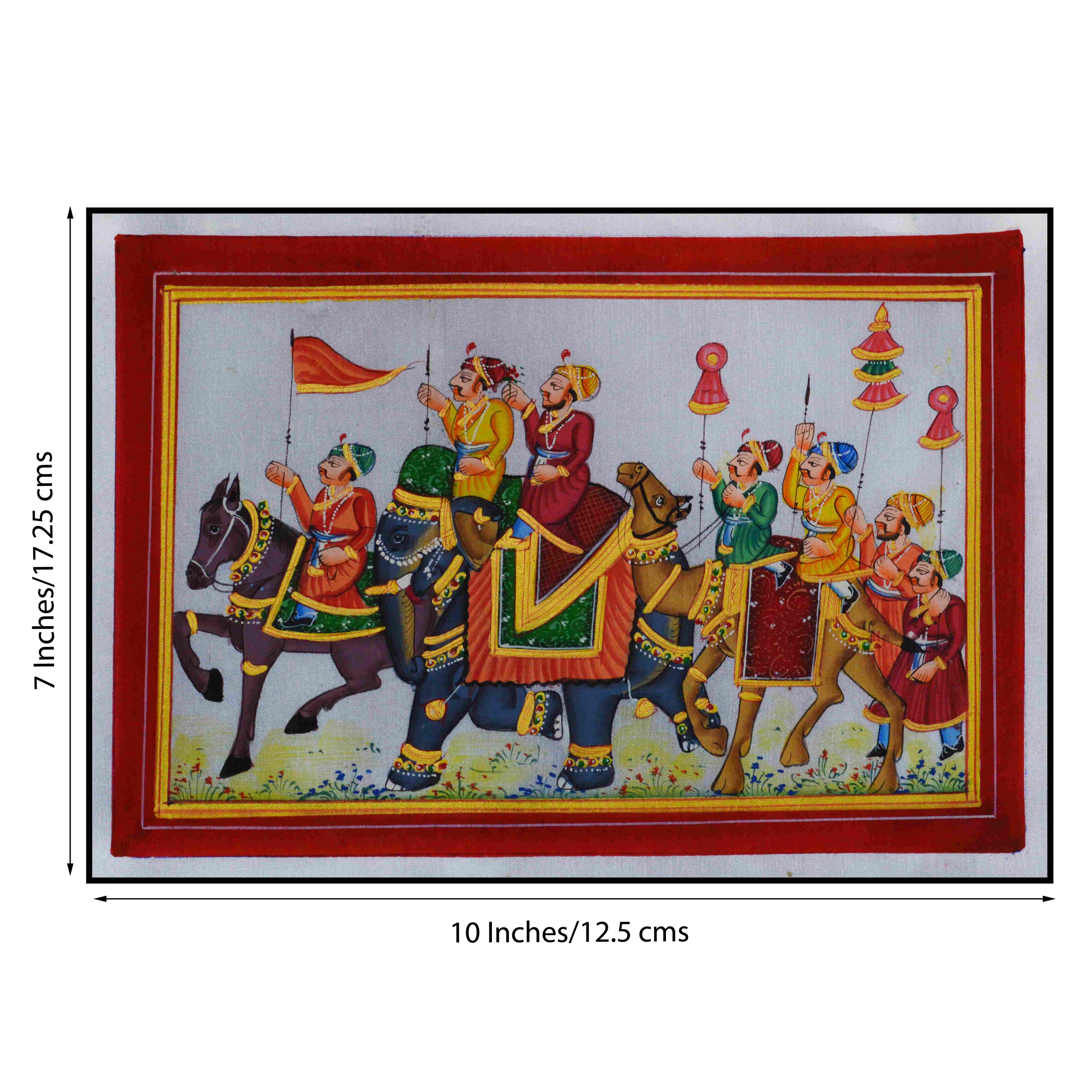 Royal Procession Original Art Silk Painting Kafalo