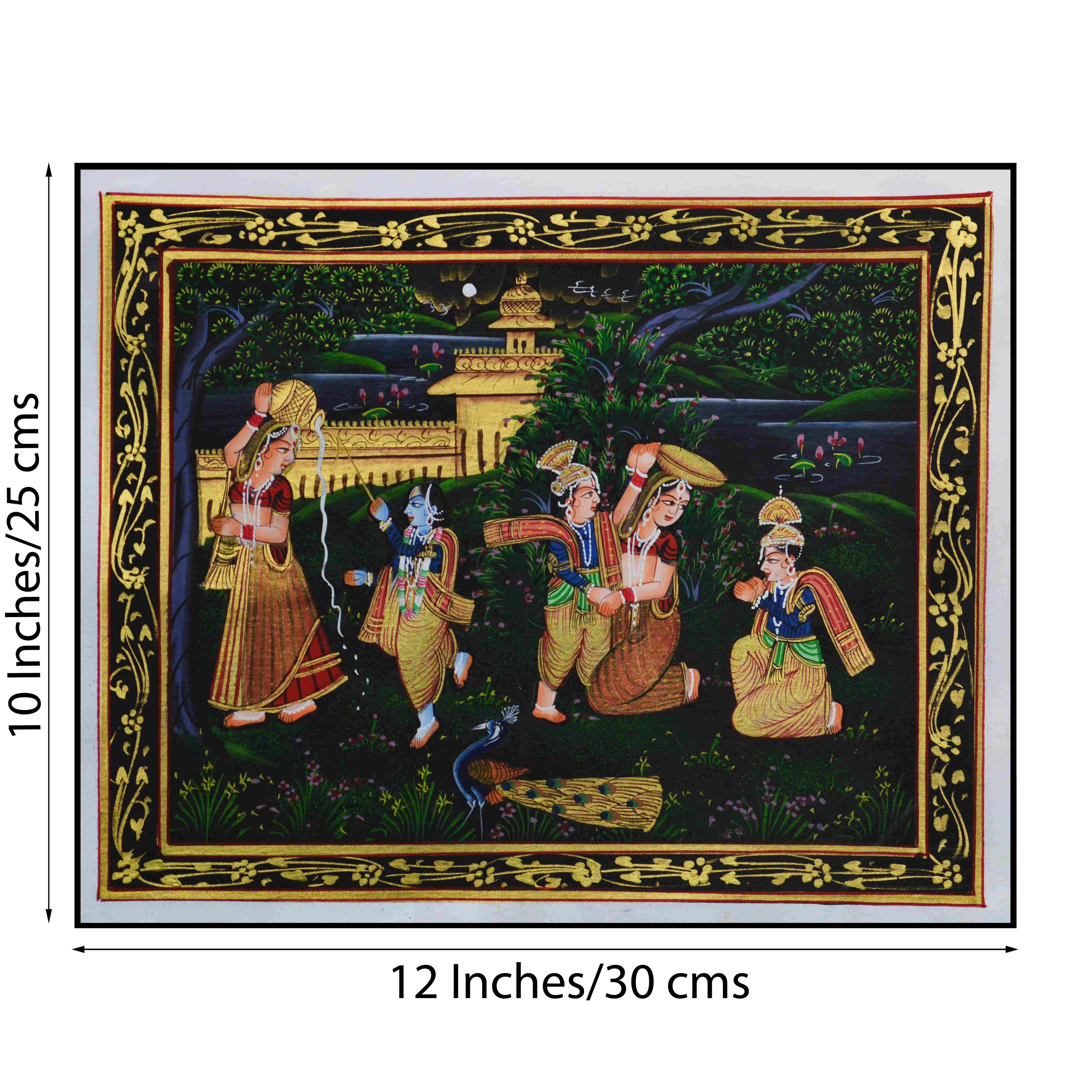 Krishna Eating Makhan Original Art Silk Painting Kafalo