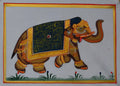 Royal Elephant Original Art Silk Painting Kafalo