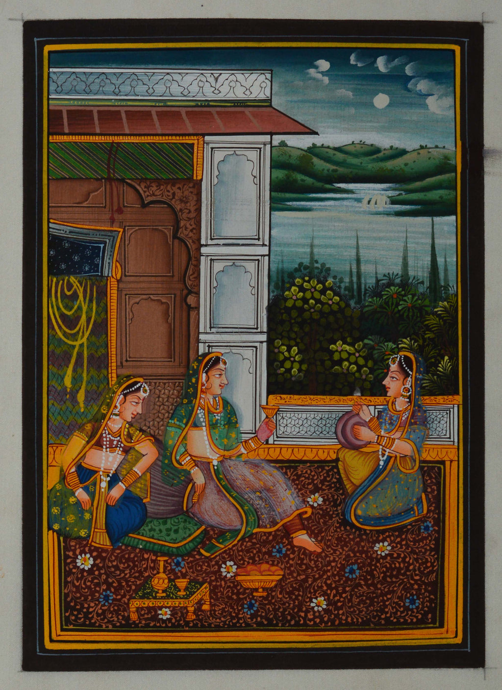 Queen Entertained by Sevikas Original Art Silk Painting Kafalo
