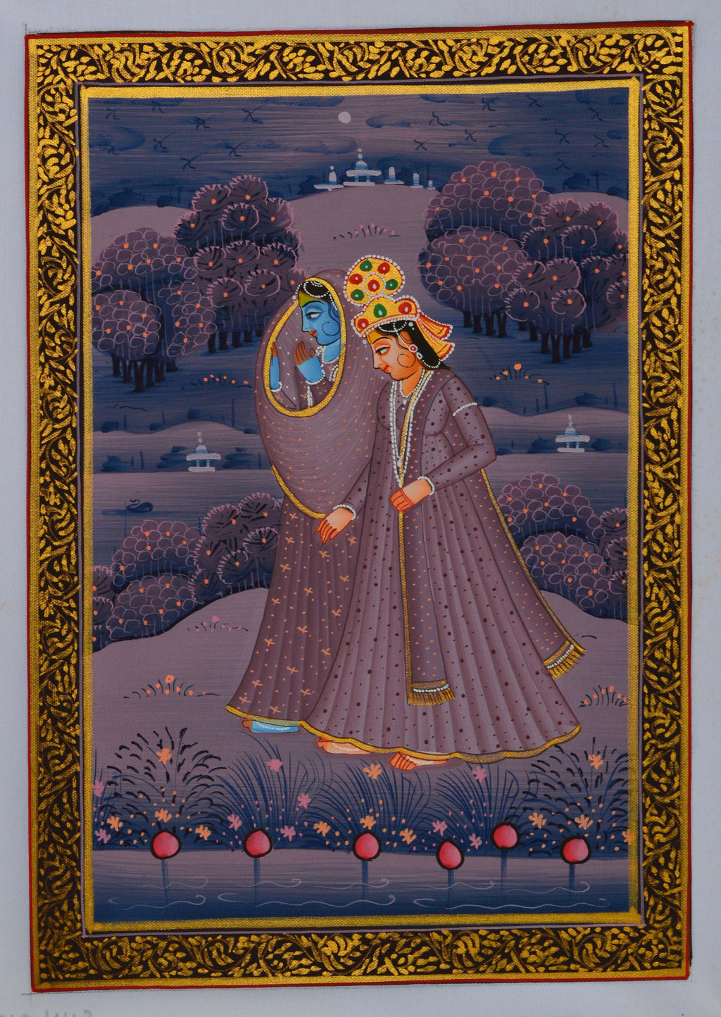 Radha Krishna Original Art Silk Painting Kafalo