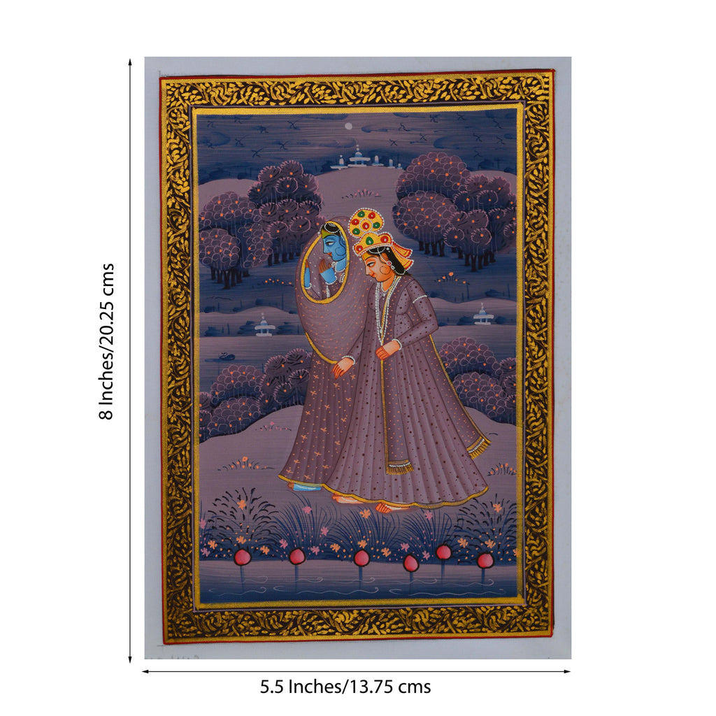 Radha Krishna Original Art Silk Painting Kafalo