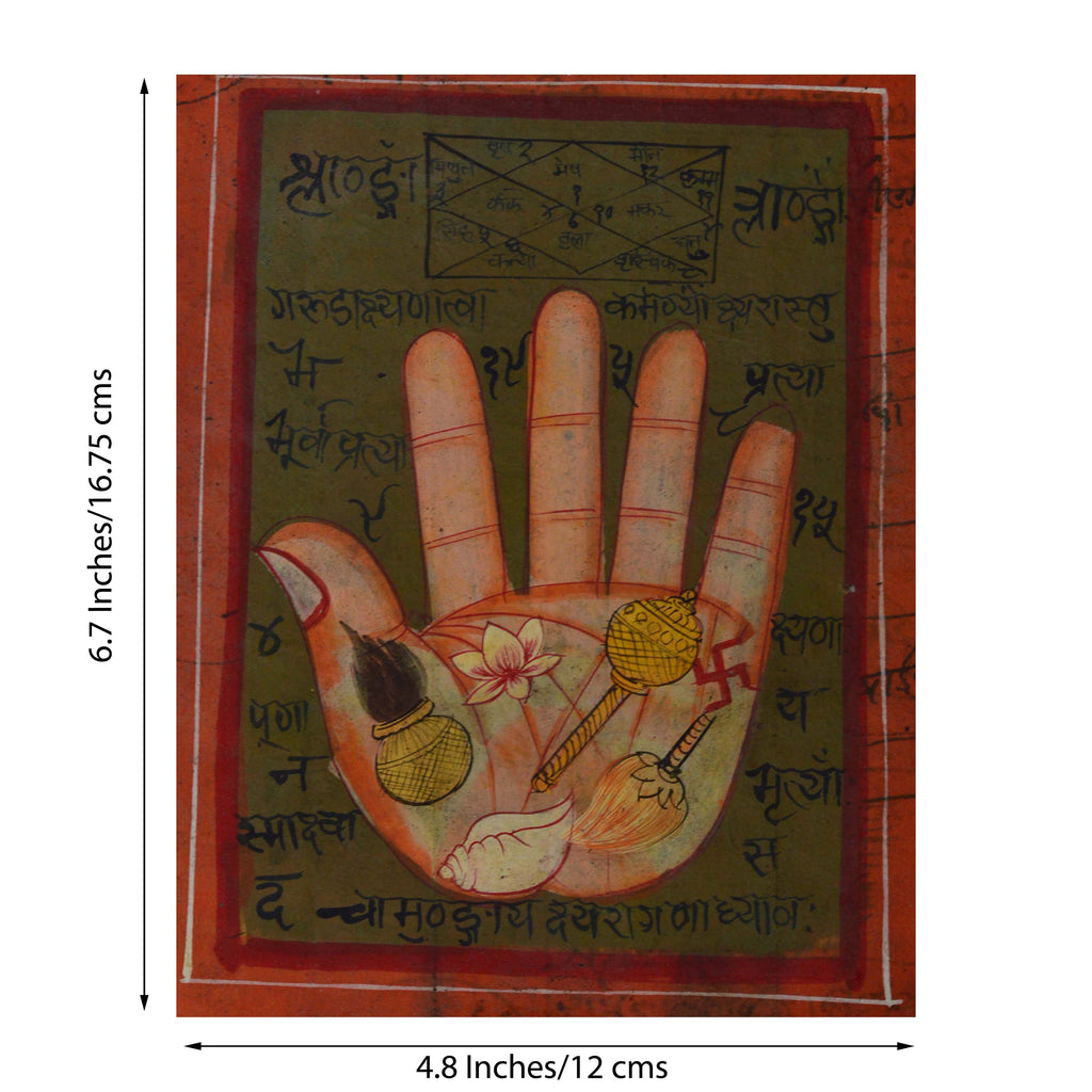 Abstract Vishnu Symbols Original Art Paper Painting Kafalo