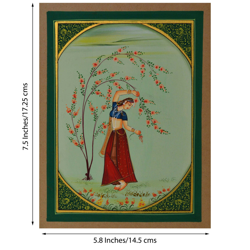 Ragini in Dance Pose Original Art Paper Painting Kafalo