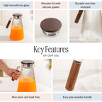 Borosilicate Glass Fluted Lemonade Jug With Lid 1800ml Nestasia