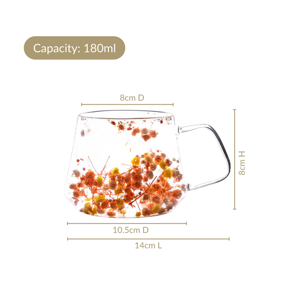 Spring Bloom Double Walled Coffee Mug Set Of 2 180ml Nestasia