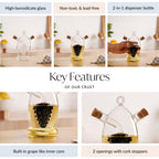 Grape Dual Glass Cruet For Gourmet Oils And Vinegar Nestasia