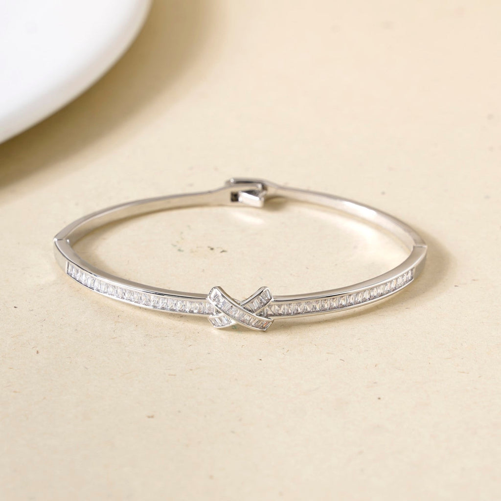 Sacred Sparkle Cross Bracelet Silver Nestasia