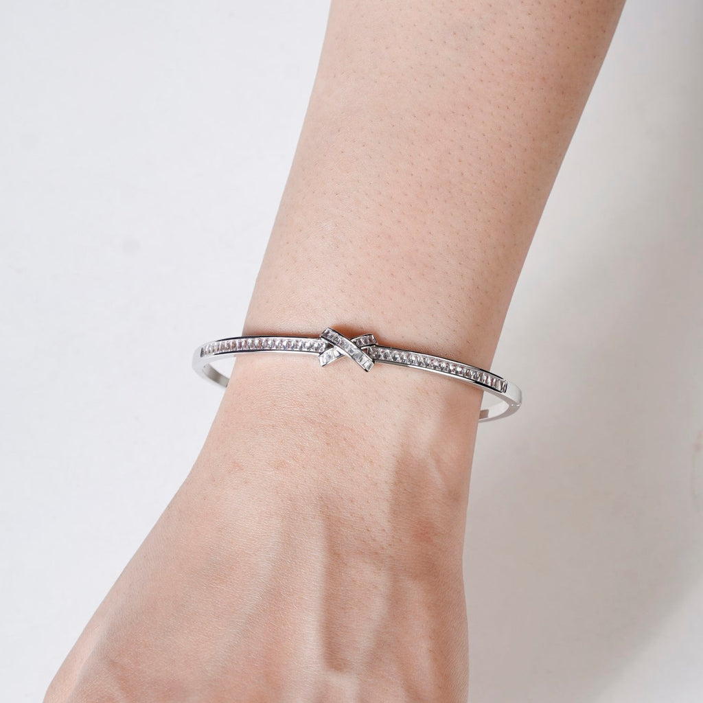Sacred Sparkle Cross Bracelet Silver Nestasia