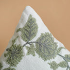Sage Bloom Cotton Canvas Embroidered Cushion Cover 40x40cm Nestasia