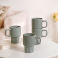Ribelle Ceramic Stackable Mug Set Of 4 Sage Green 270ml Nestasia