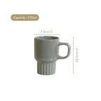 Ribelle Ceramic Stackable Mug Set Of 4 Sage Green 270ml Nestasia