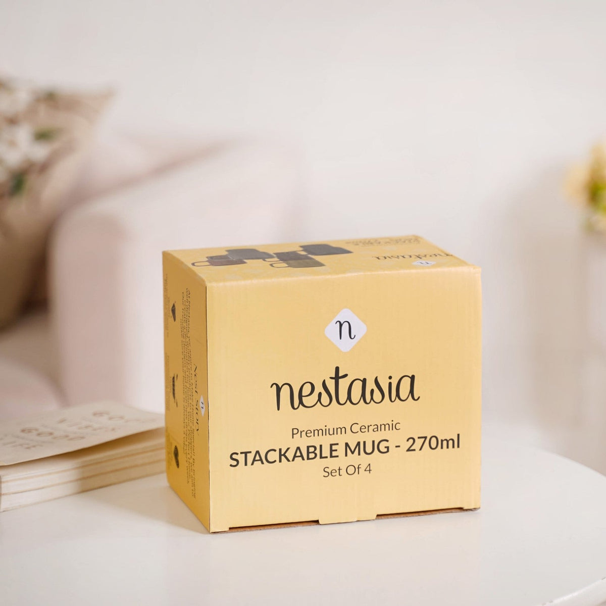 Ribelle Ceramic Stackable Mug Set Of 4 Sage Green 270ml Nestasia