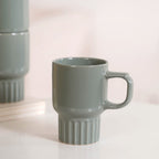 Ribelle Ceramic Stackable Mug Set Of 4 Sage Green 270ml Nestasia