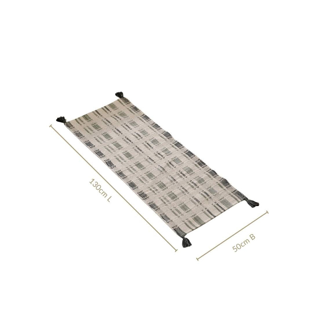Sage Stitch Bedside Floor Runner 130x50cm Nestasia