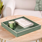 Vegan Leather Desk Organizer Tray Sage Green Nestasia