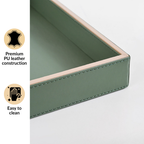 Vegan Leather Desk Organizer Tray Sage Green Nestasia