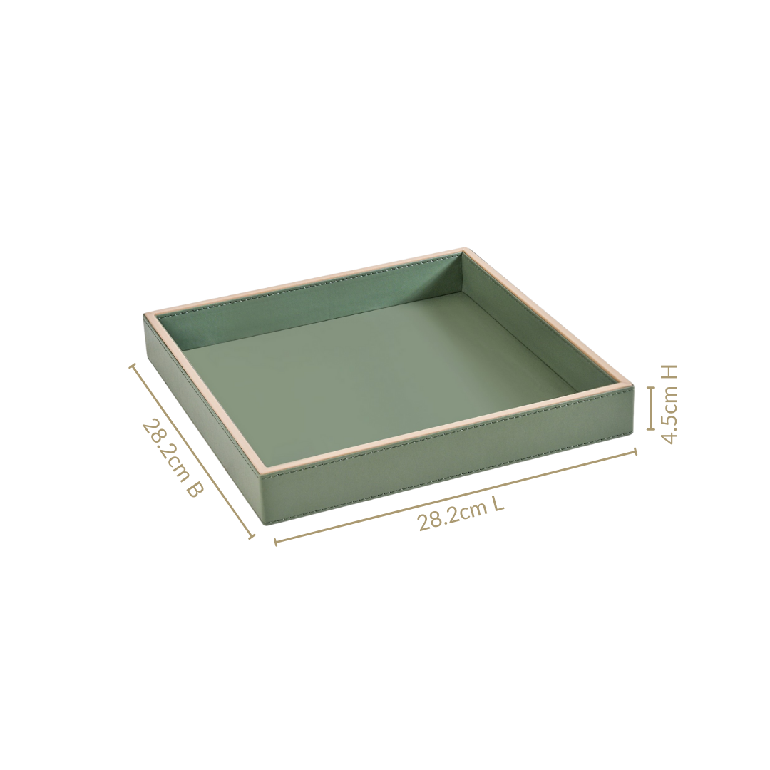 Vegan Leather Desk Organizer Tray Sage Green Nestasia
