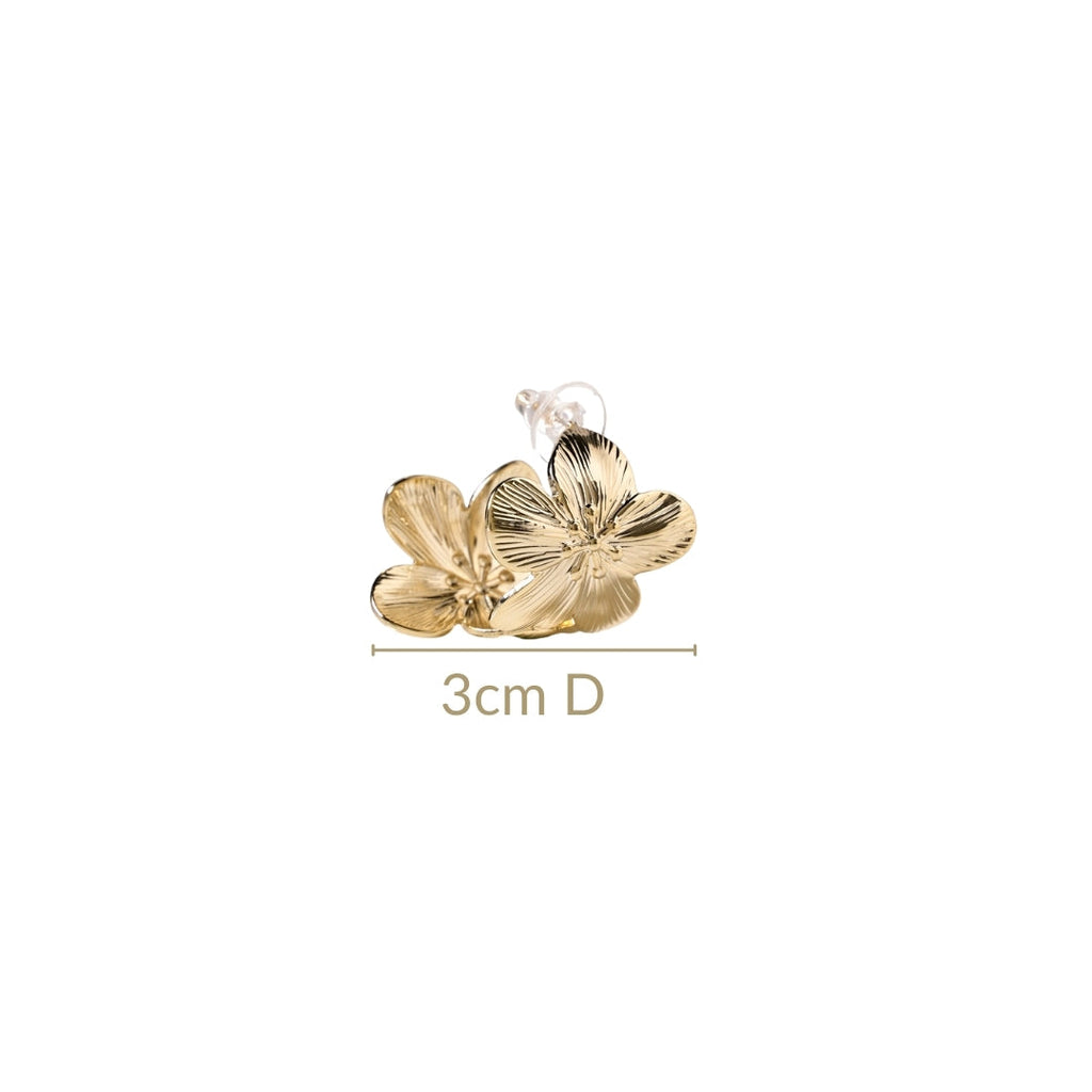 Sakura Hana Gold Hoop Earrings Nestasia