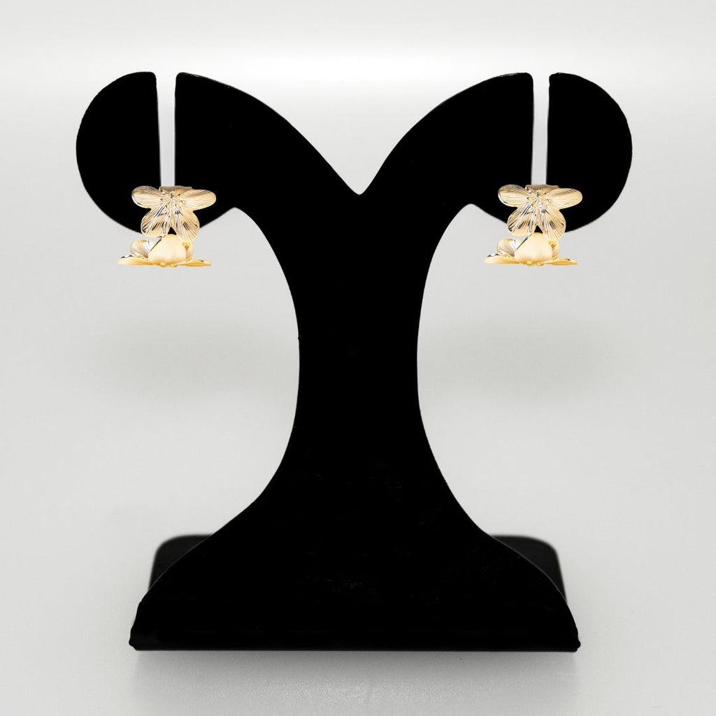 Sakura Hana Gold Hoop Earrings Nestasia