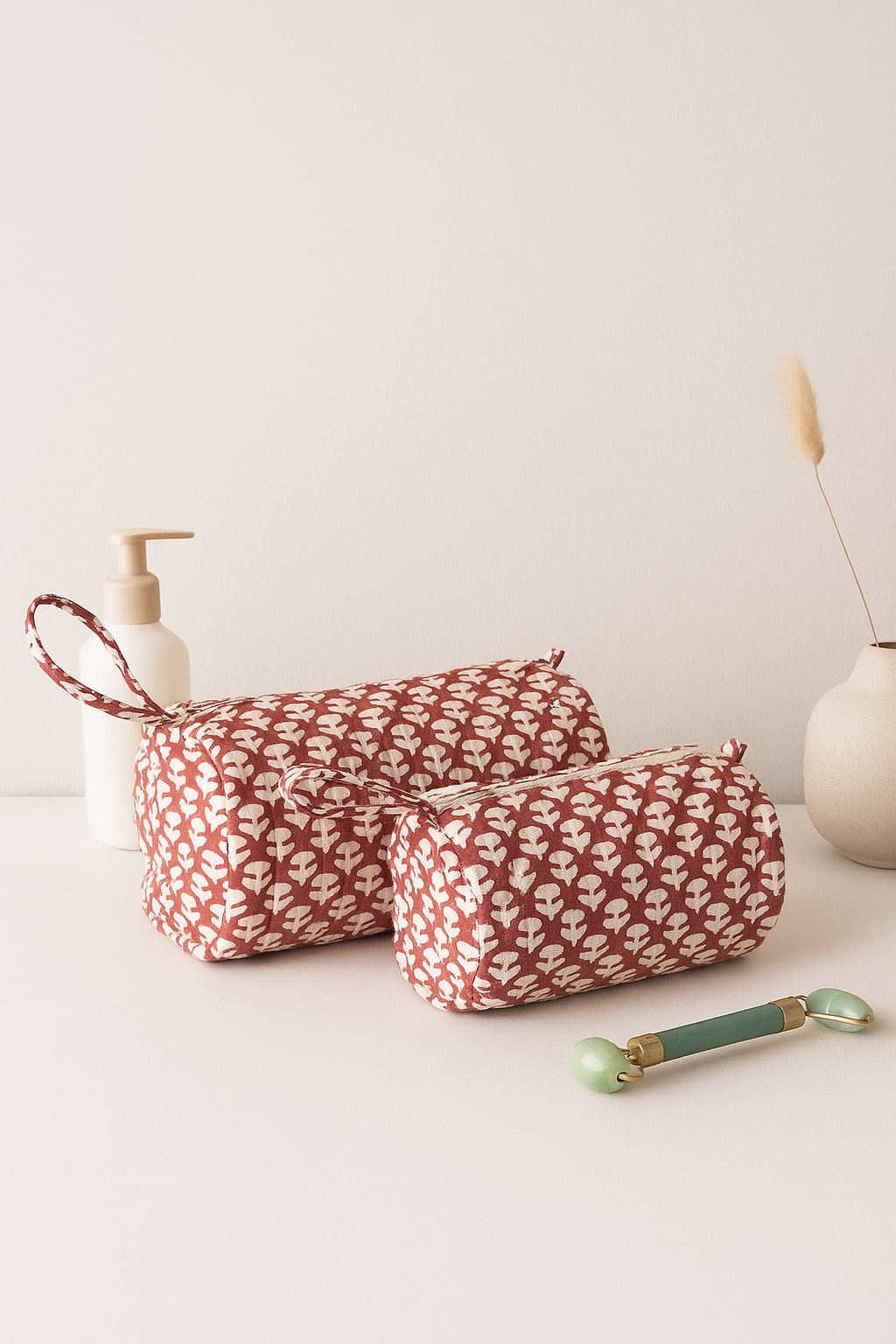 Sanoh Handmade Cotton Multipurpose Utility Pouches (Set of 2) Contrast Living
