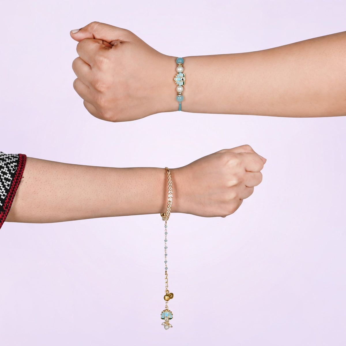 Sapphire Lotus Rakhi Lumba Gift Set Nestasia