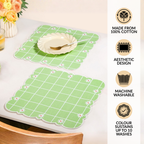 Scallop Embroidered Pure Cotton Table Mat Set Of 6 Nestasia