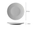 Scalloped Dinner Plate Grey 10 Inch Nestasia