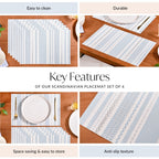 Scandinavian Dining Table Placemat Set Of 6 Nestasia