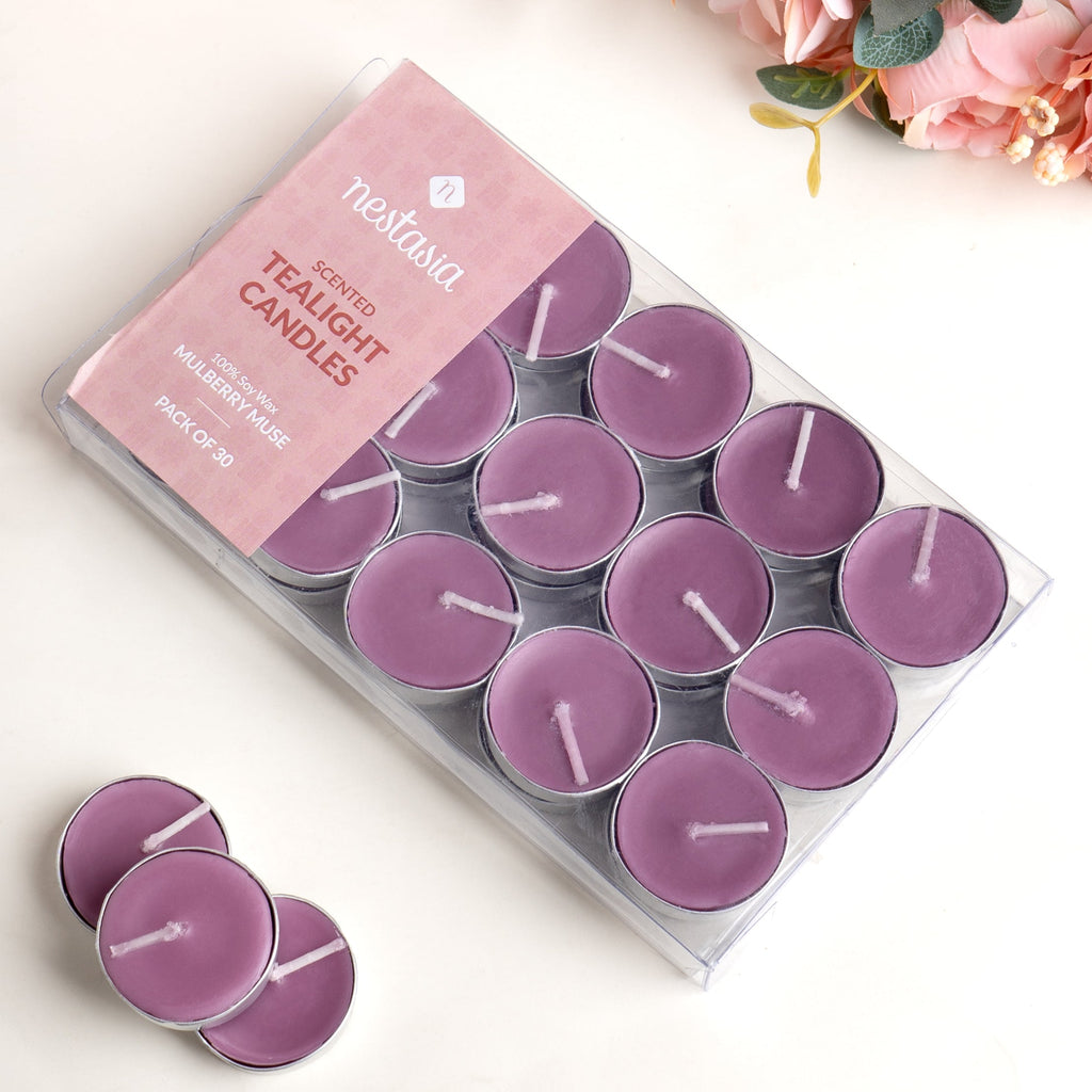 Mulberry Muse Fragrant Tealights Set Of 30 Nestasia