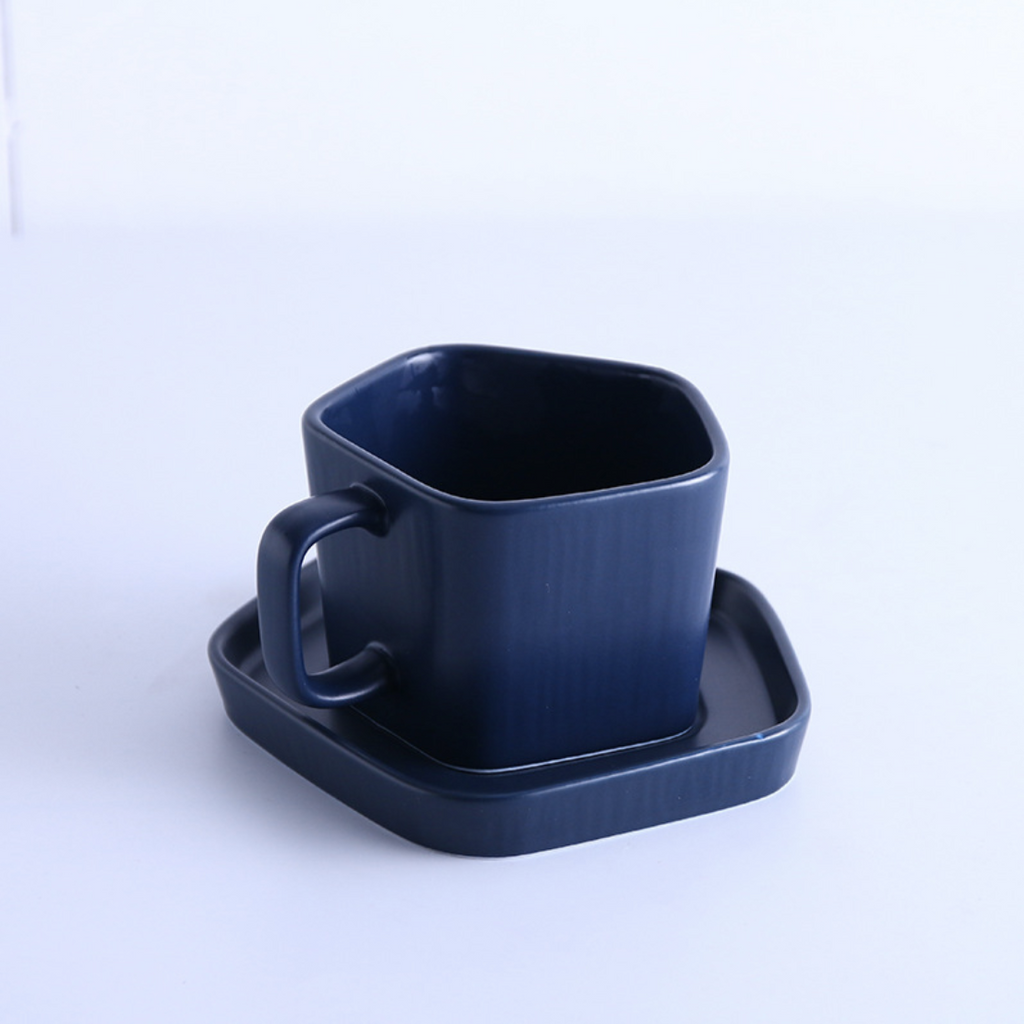 Pentagon Mug with Saucer Blue Nestasia