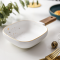 CARA bowl with wooden handle - classic white Nestasia