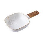 CARA bowl with wooden handle - classic white Nestasia