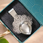 Scrollwork Silver Plated Brass Diya For Aarti In Gift Box Nestasia