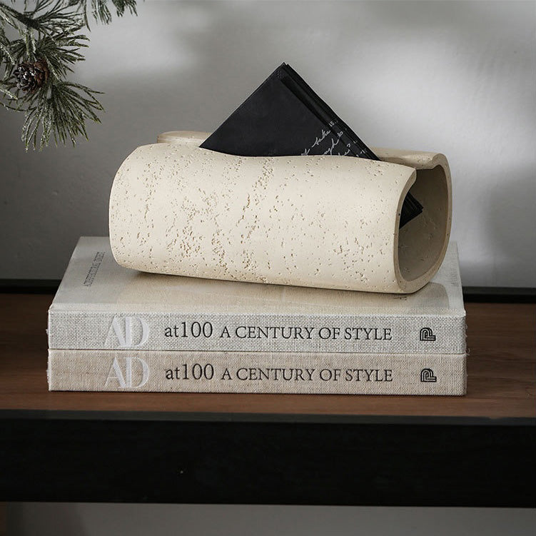 Sculpt Wave Tissue Holder Beige Nestasia