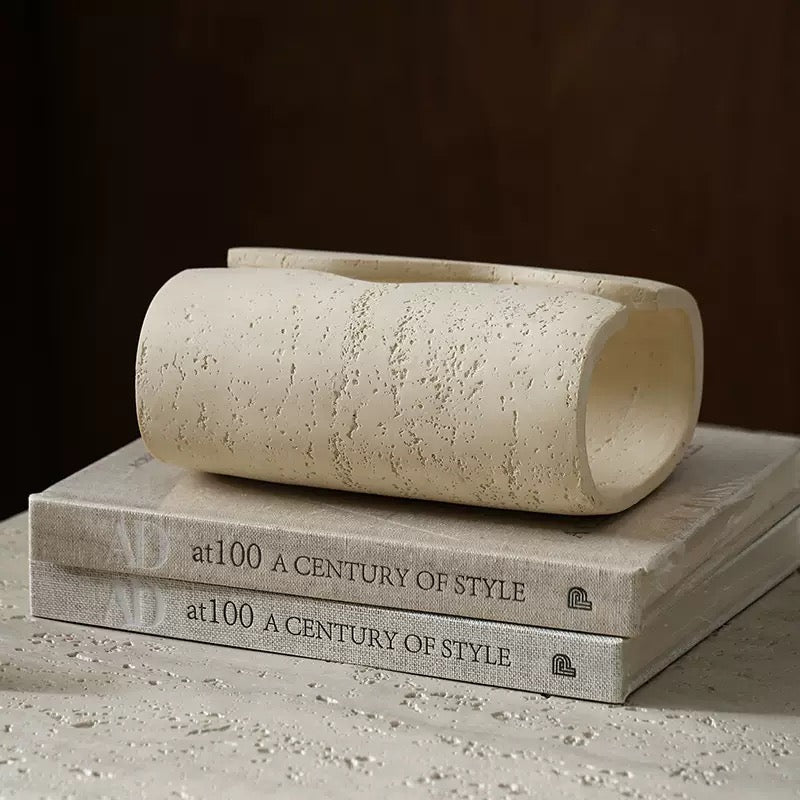 Sculpt Wave Tissue Holder Beige Nestasia