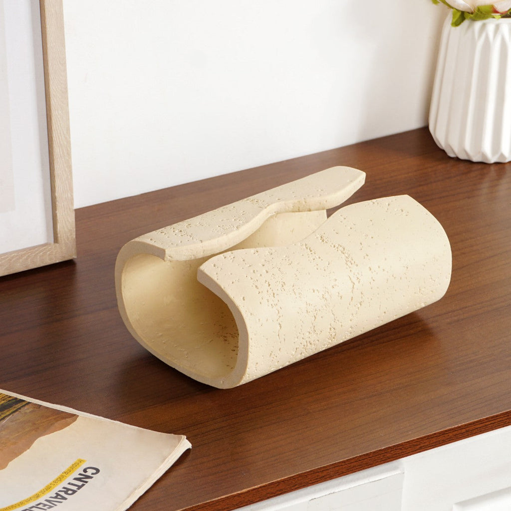 Sculpt Wave Tissue Holder Beige Nestasia