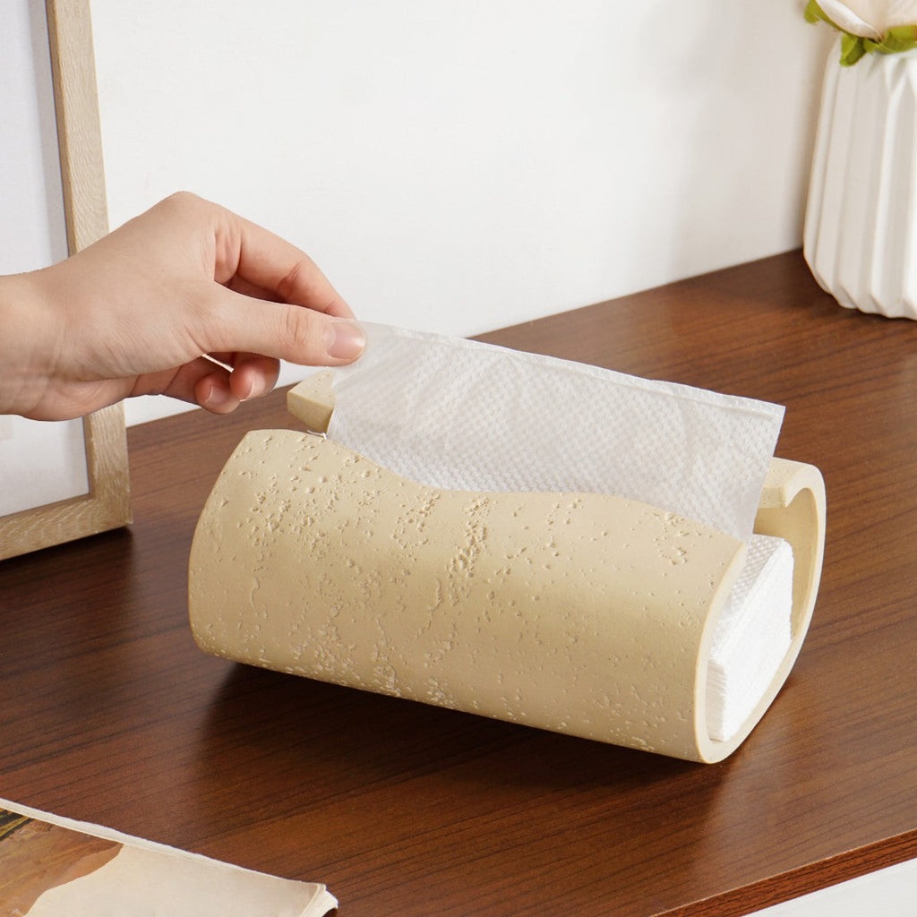 Sculpt Wave Tissue Holder Beige Nestasia