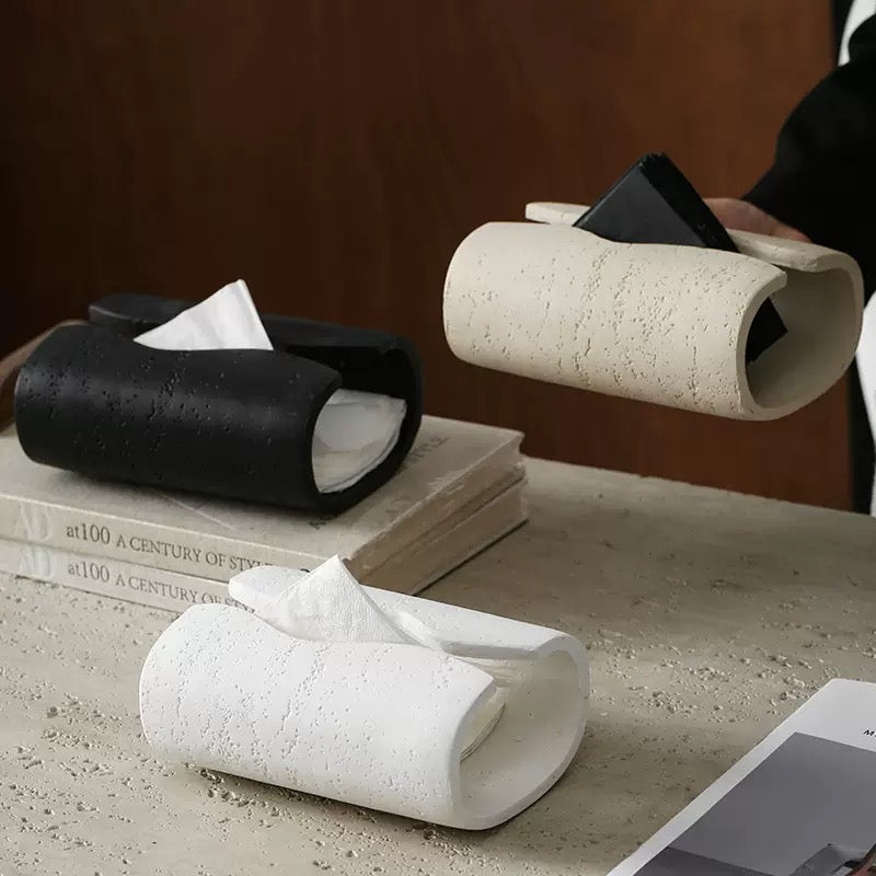 Sculpt Wave Tissue Holder Black Nestasia