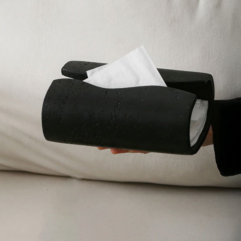 Sculpt Wave Tissue Holder Black Nestasia