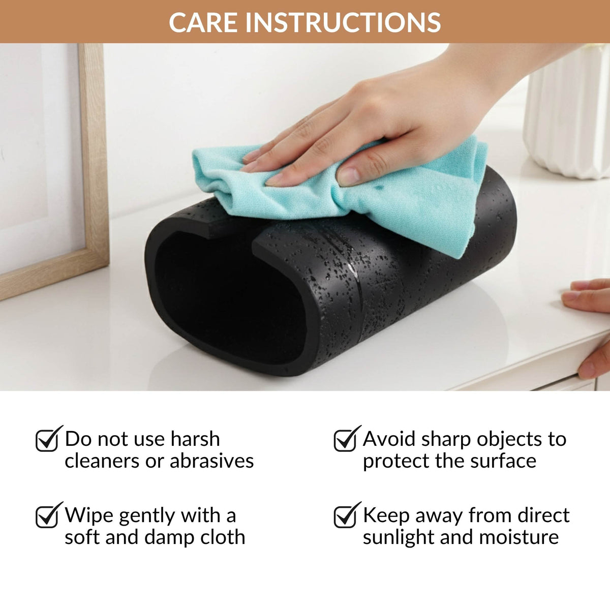Sculpt Wave Tissue Holder Black Nestasia