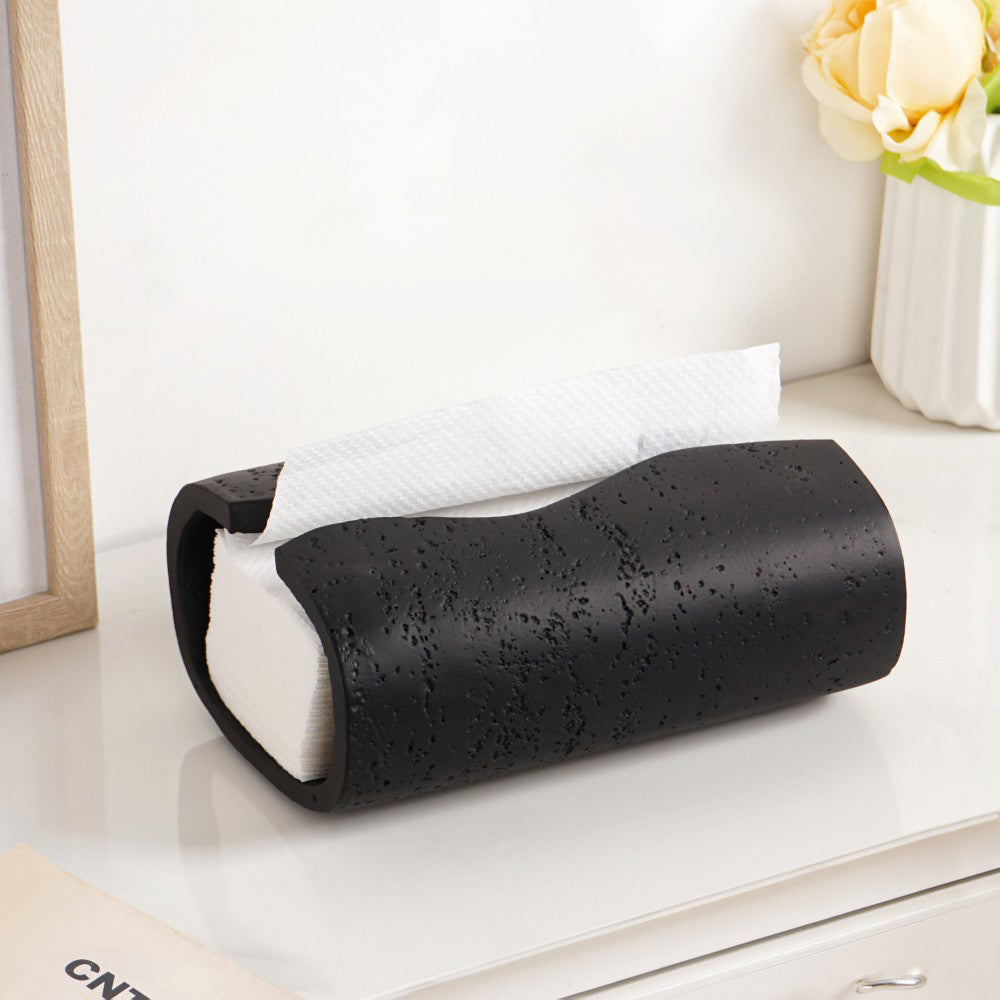 Sculpt Wave Tissue Holder Black Nestasia
