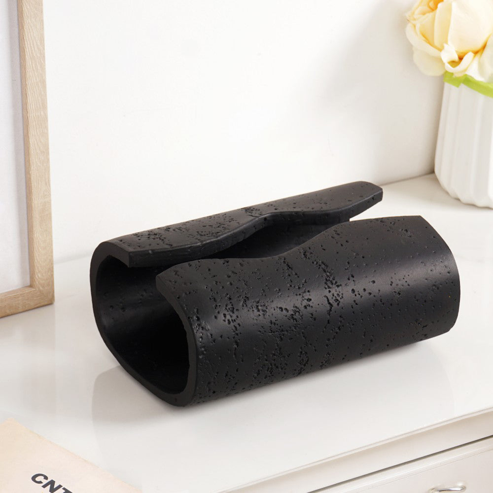 Sculpt Wave Tissue Holder Black Nestasia