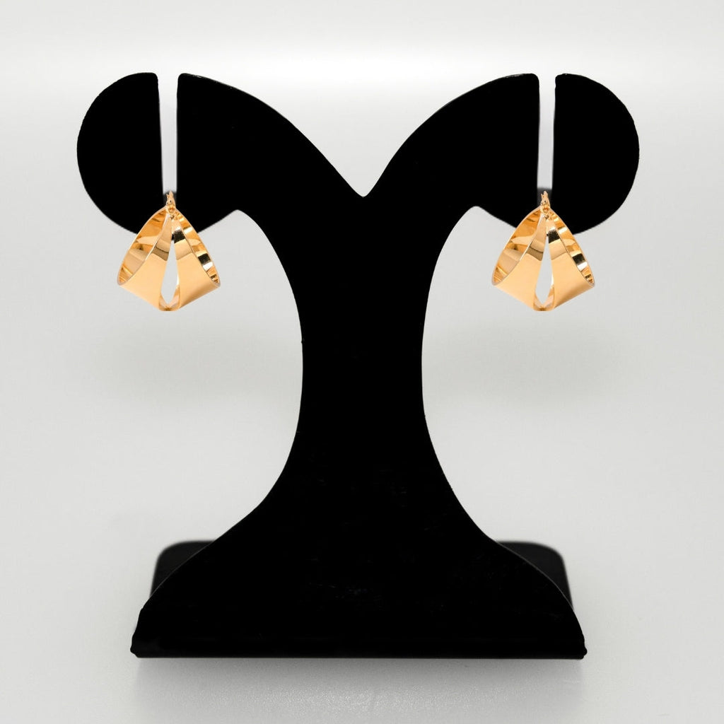 Sculptural Gold Abstract Statement Hoops Nestasia