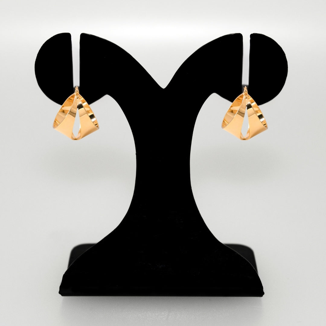 Sculptural Gold Abstract Statement Hoops Nestasia