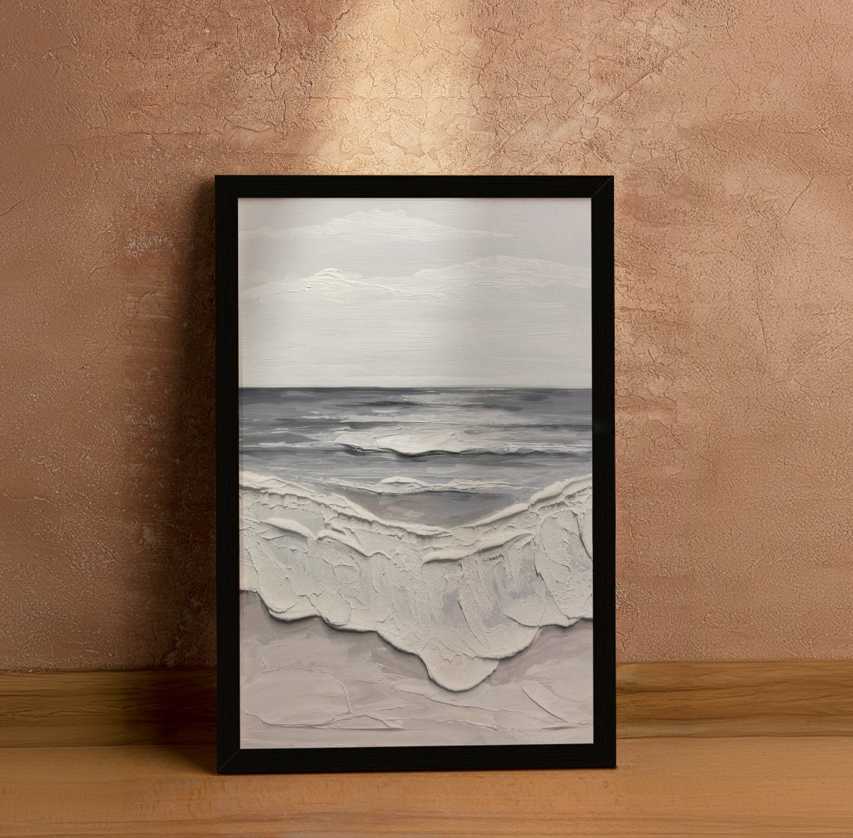 Black & White Abstract Painting for Living Room | Modern Wall Art, AXIII-53-BCH ArtX