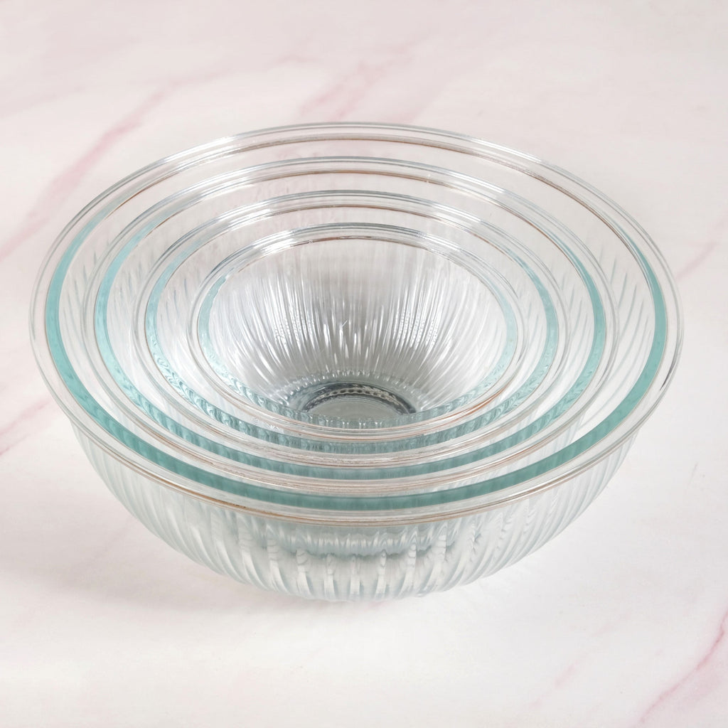 Sealpro Fluted Glass Container Set Of 4 S 500ml M 1000ml L 2000ml XL 3500ml Nestasia