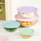 Sealpro Fluted Glass Container Set Of 4 S 500ml M 1000ml L 2000ml XL 3500ml Nestasia
