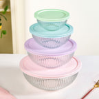 Sealpro Fluted Glass Container Set Of 4 S 500ml M 1000ml L 2000ml XL 3500ml Nestasia